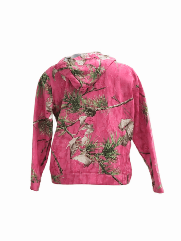 Pink hoodie back, product shot
